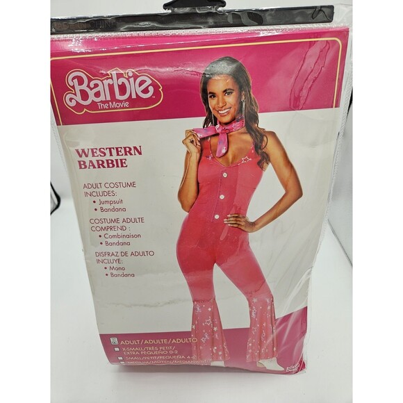 Large 12-14 Barbie Western Halloween Cosplay Costume Adult - Jumpsuit, Bandana - Picture 1 of 5